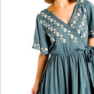 Piper & Scoot Parklan Embroidered Wrap Dress